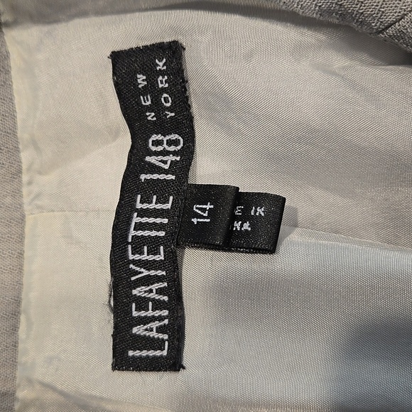 LAFAYETTE 148 RIBBED 1 BUTTON BLAZER. SIZE 14. GREY. - Picture 3 of 11